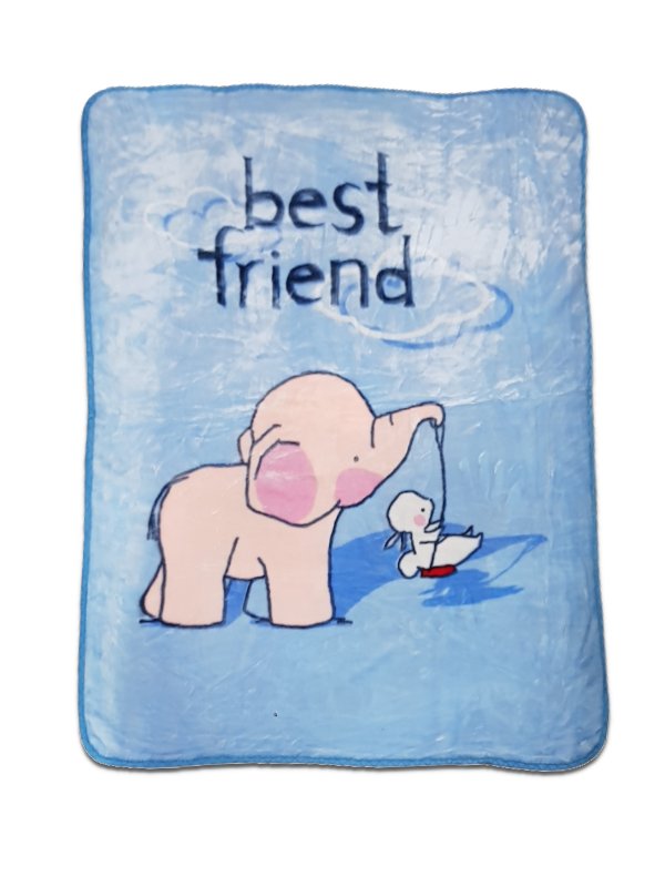 Βρεφική Κουβέρτα Κούνιας Βελουτέ Γαλάζιο Best Friends Γαρύφαλλο 105x130 | Γαρύφαλλο - Λευκά Είδη